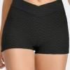 Črne športne kratke hlače Mariam z visokim pasom za telovadbo