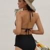 Črni bikini z visokim pasom Genevieve