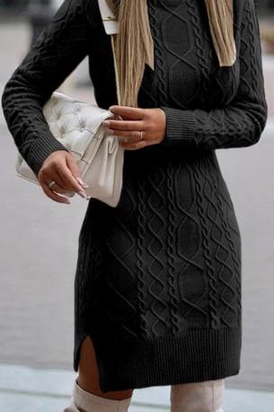 Črni pulover s teksturo Maya