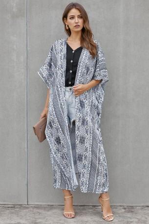 Črno bel bohem kimono Brynlee