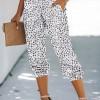 Črno bele Jogger hlače Ellie z vrvico v pasu