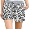 Črno bele kratke hlače Kinsley z leopardjim potiskom in vrvico