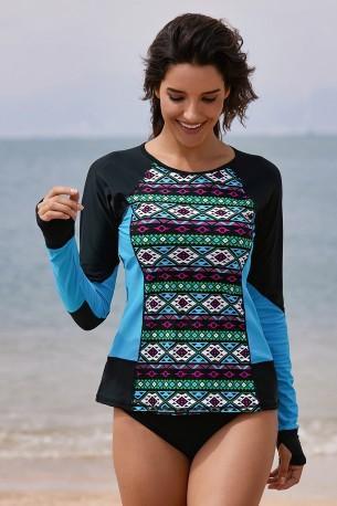 Črno moder rash guard top Kailani