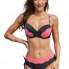Črno roza push up bikini Olivia
