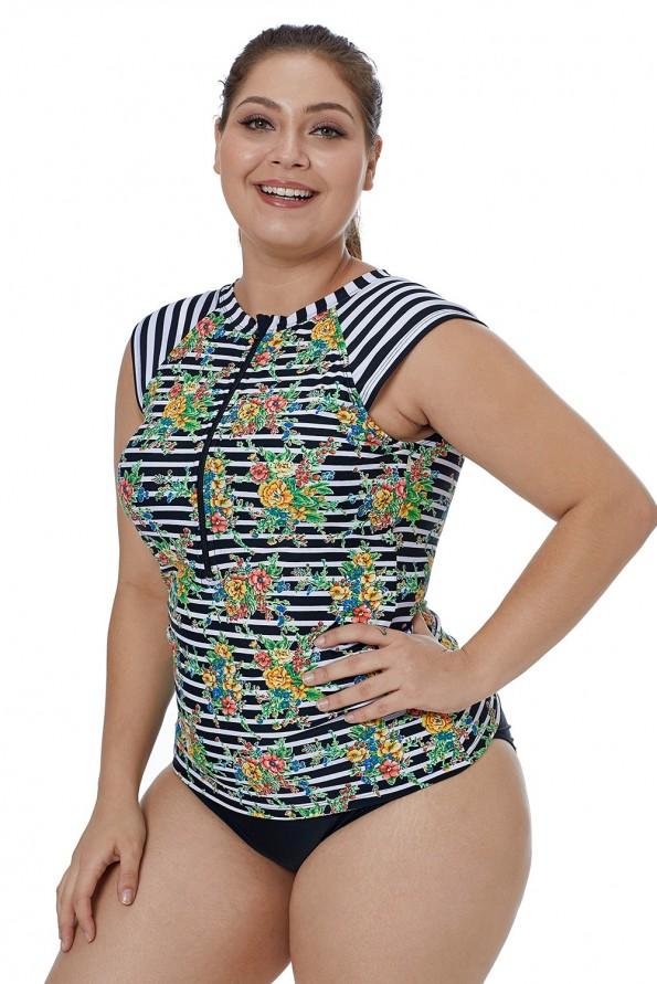 Cvetlični večbarven rash guard top Raelyn
