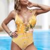 Cvetlično črtaste enodelne kopalke Zora