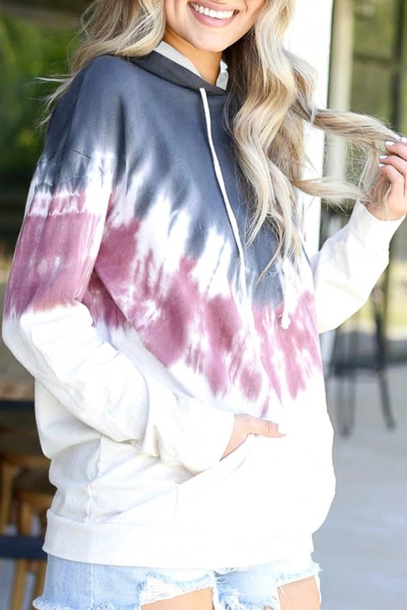 Demi tie dye pulover s kapuco Zoey