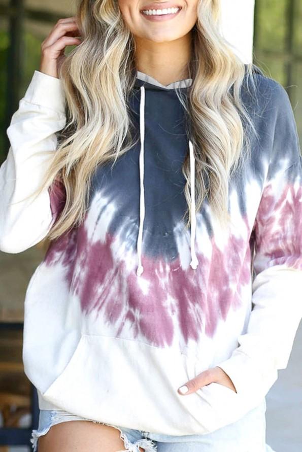 Demi tie dye pulover s kapuco Zoey