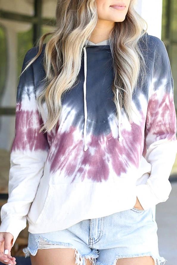 Demi tie dye pulover s kapuco Zoey