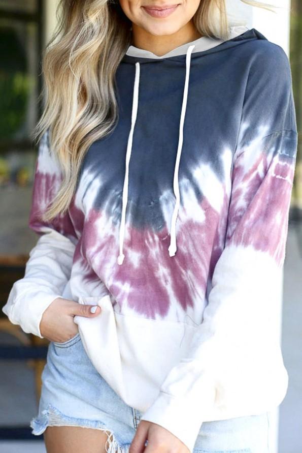 Demi tie dye pulover s kapuco Zoey