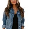 Denim jeans jakna z gumbi Erin