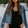 Denim jeans jakna z gumbi Erin