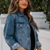 Denim jeans jakna z gumbi Erin
