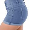 Denim bombažne kratke hlače Thalia s tremi gumbi