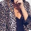Dolga odprta blazer obleka Kalani z leopardjim motivom
