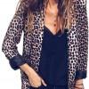 Dolga odprta blazer obleka Kalani z leopardjim motivom