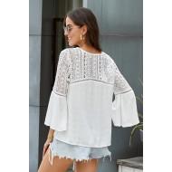 Elegantna bela bluza Annalise s čipkami