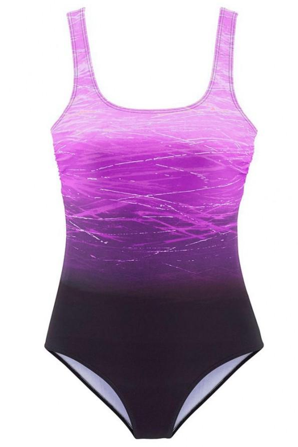 Enodelne kopalke tie dye vijolične Dyea