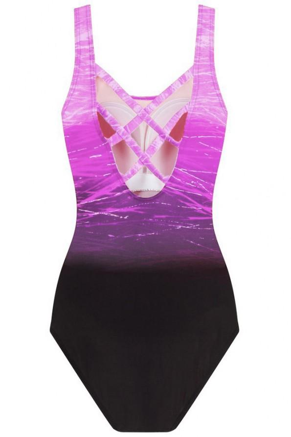 Enodelne kopalke tie dye vijolične Dyea