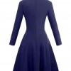 Indigo vintage obleka Janelle na dvojno zapenjanje