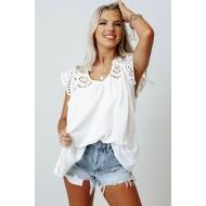 Čipkasta bela majica Bombay