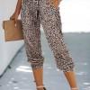 Jogger hlače Lily z vrvico v pasu in leopardjim potiskom