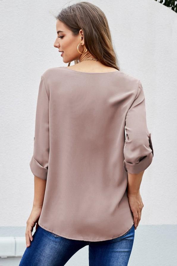 Kaki bluza Myra z zadrgo