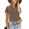 Kaki crop top Alexandria z rebrastimi robovi