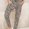 Kaki hlače Hailey z leopardjim vzorcem