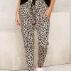 Kaki hlače Hailey z leopardjim vzorcem
