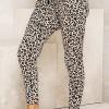 Kaki hlače Hailey z leopardjim vzorcem