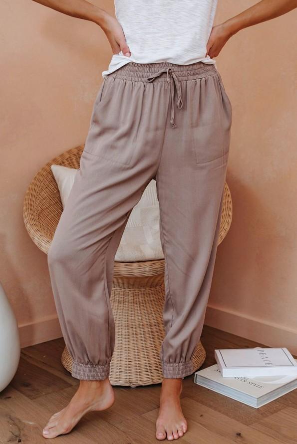 Kaki jogger hlače River z žepi