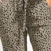 Kaki ohlapne jogger hlače Gracie z leopardjim potiskom