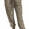 Kaki ohlapne jogger hlače Gracie z leopardjim potiskom