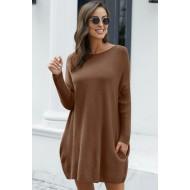 Kaki prevelik pulover obleka Sabrina