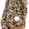 Kaki pulover Collins z leopardjim motivom