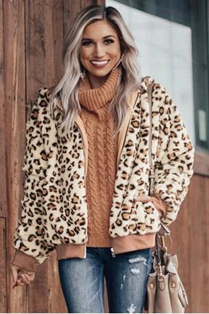 Kaki udobna jakna Remington z leopardjim motivom