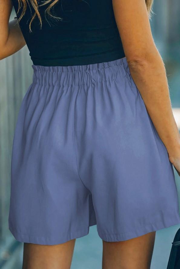 Modre udobne kratke hlače Charlie z visokim pasom