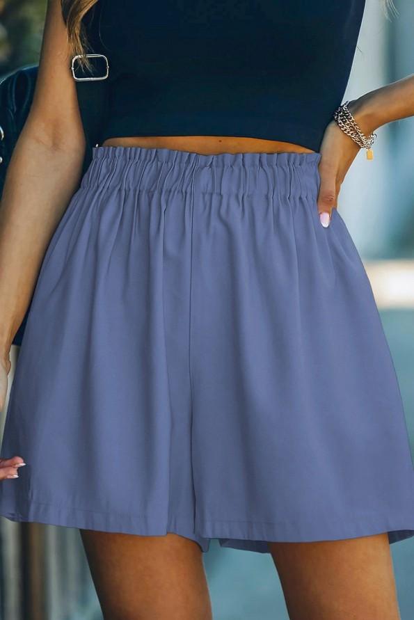 Modre udobne kratke hlače Charlie z visokim pasom