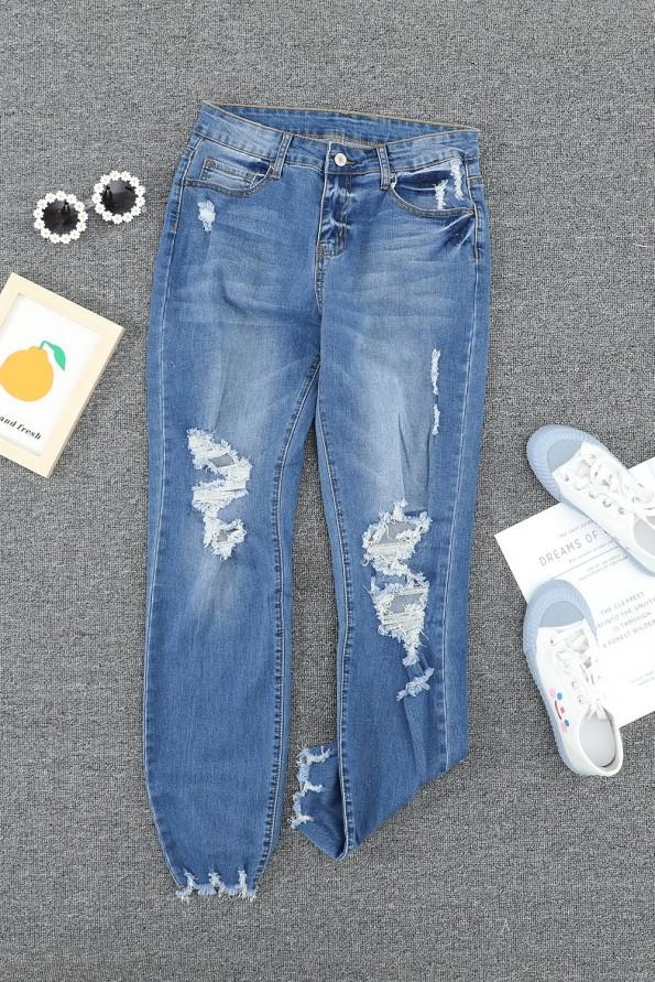 Bombažne kavbojke Andi z zarezami