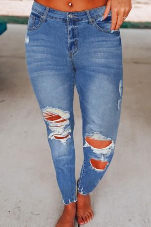 Bombažne kavbojke Andi z zarezami