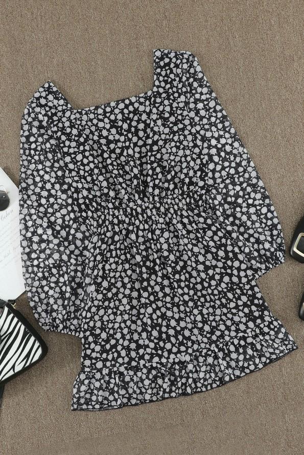 Klasična elastična obleka Robin s cvetličnim potiskom