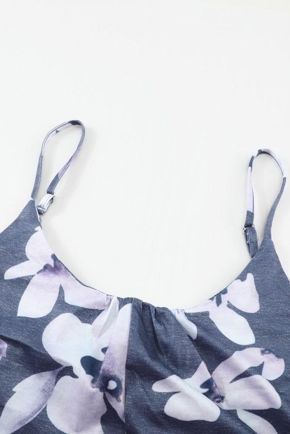 Kombinezon s širokimi nogami in s cvetličnim tiskom Erica