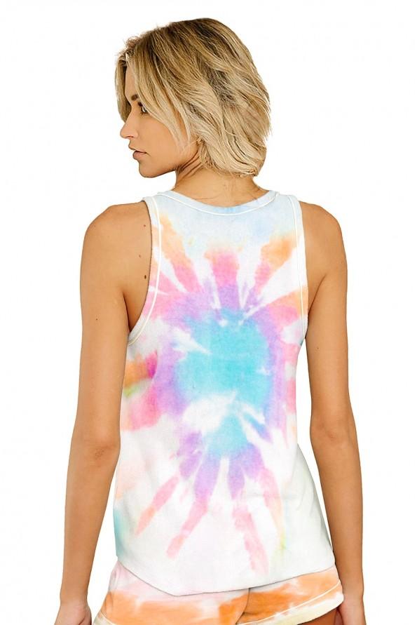 Komplet modre tie dye pižame Brielle za poletje