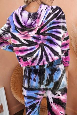Komplet Piper črnih tie dye pletenih izdelkov