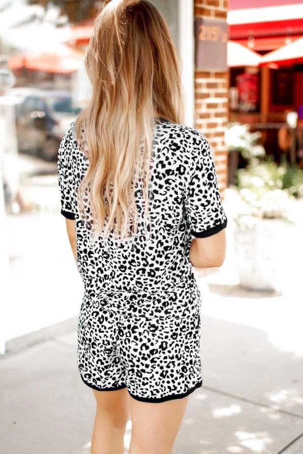 Kratek komplet Amy z leopardjim potiskom