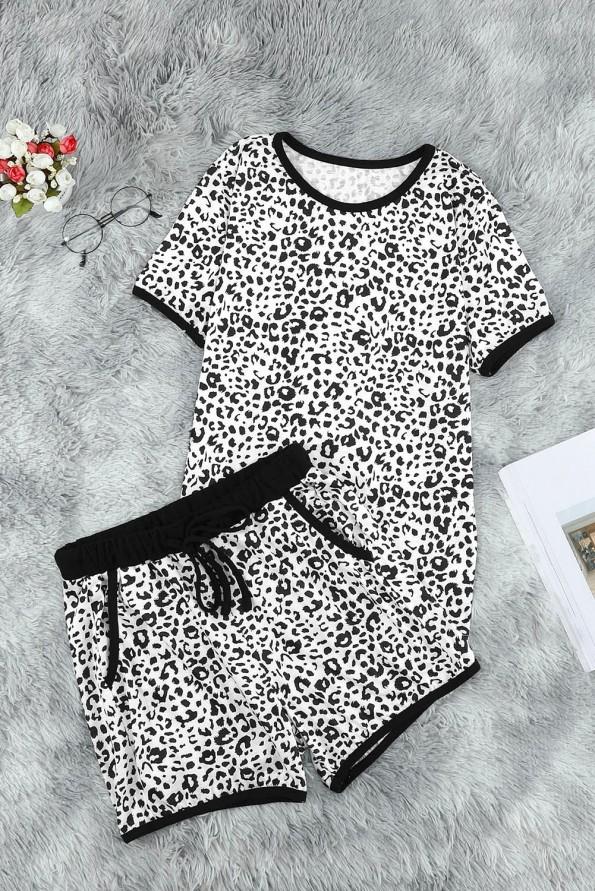 Kratek komplet Amy z leopardjim potiskom