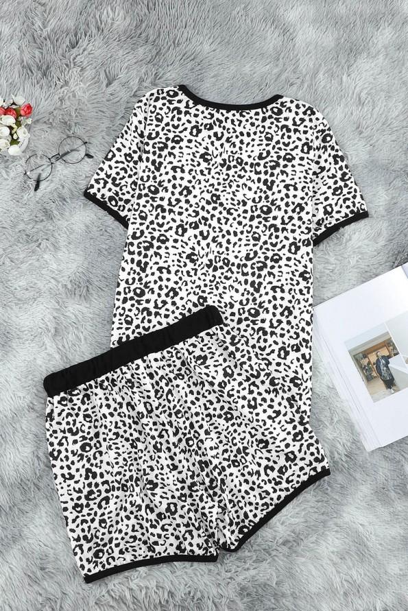 Kratek komplet Amy z leopardjim potiskom