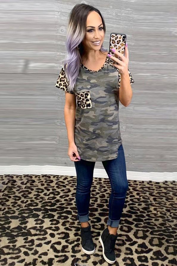 Kratka majica Eve z leopardjim potiskom