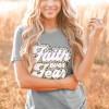 Kratka majica Jessica z napisom FAITH OVER FEAR